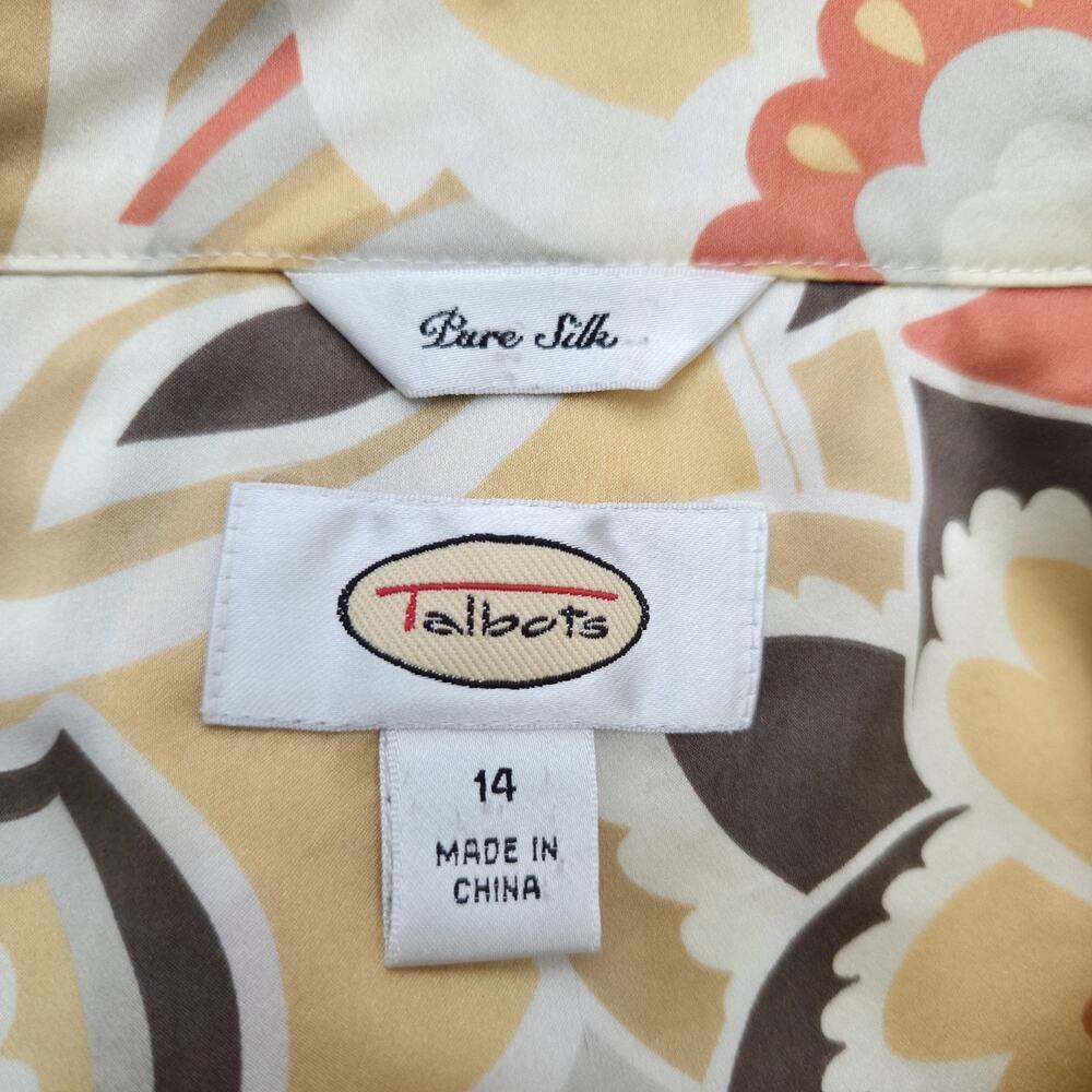 Women's Talbots Floral Silk Wrap Blouse Size 14 Top - Picture 5 of 7